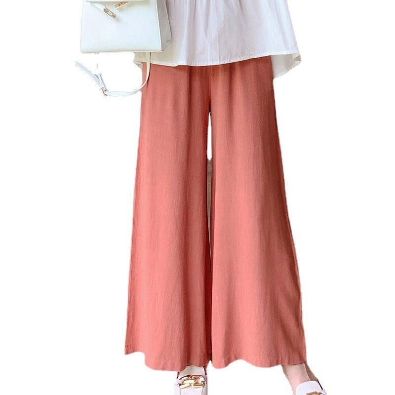 Women's Versatile Wide Leg Pants Elastic Waist