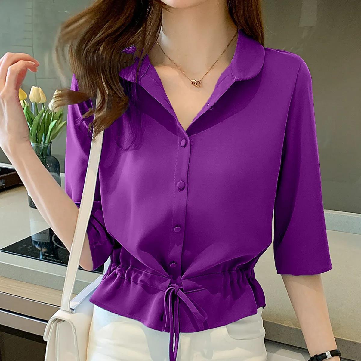 Women's Short-sleeved Chiffon Shirt Women's Summer Wear