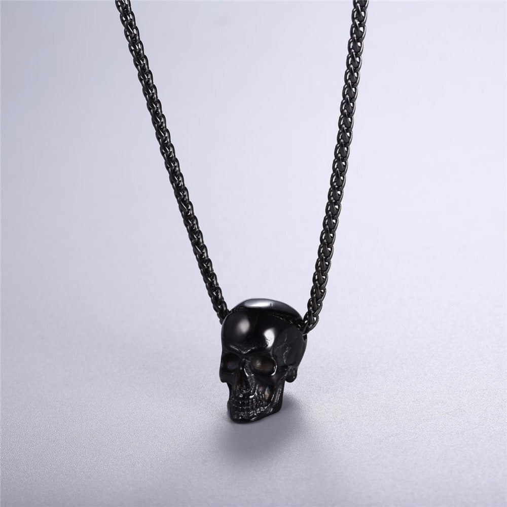 Jewelry Stainless Steel Necklace Retro Skull Punk Style Men's Titanium Steel