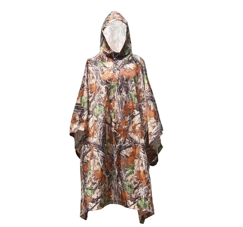 Jungle through mountaineering camouflage raincoat Outdoor hiking marching poncho poncho