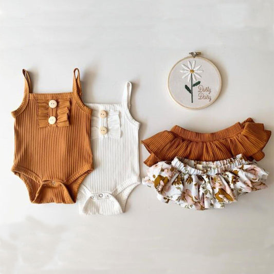 New Baby Clothing Girls Summer Romper Skirt Set