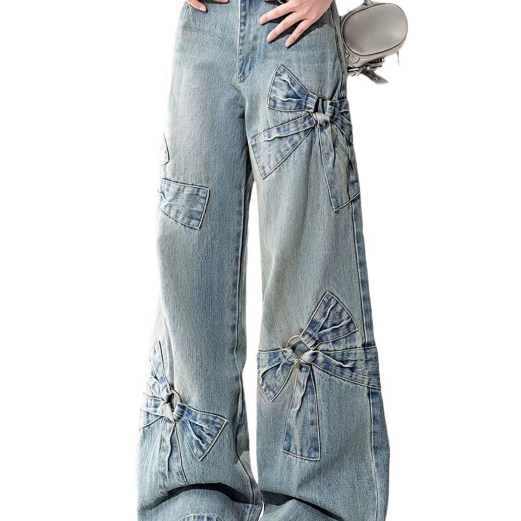 High Waist Loose Straight Mop Pants