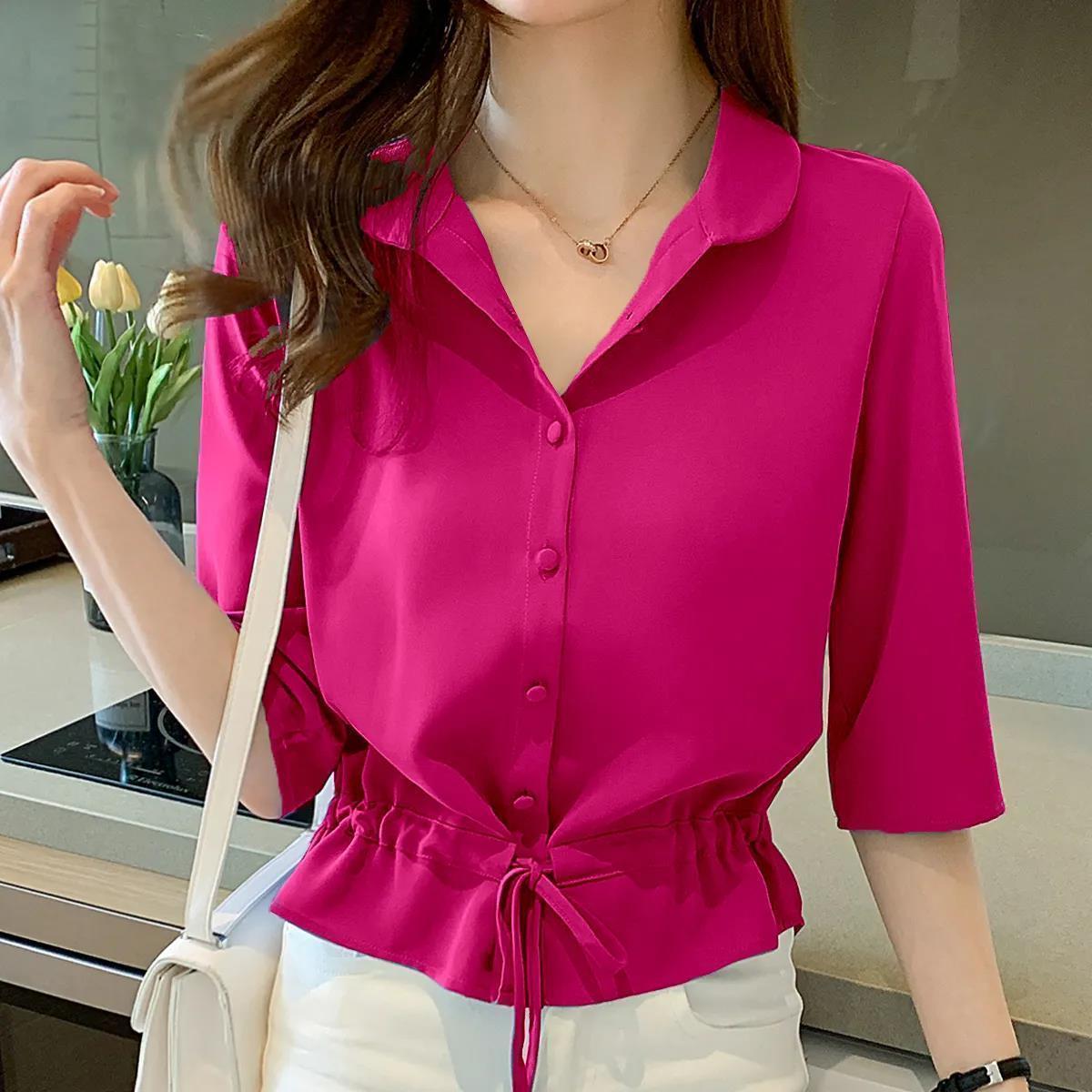 Women's Short-sleeved Chiffon Shirt Women's Summer Wear