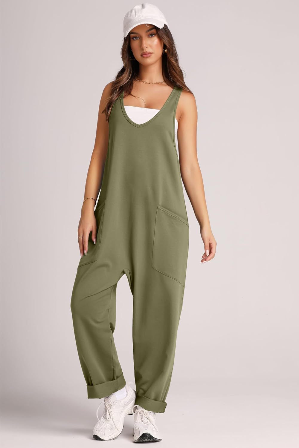 Casual Vest Pocket Knitted Jumpsuit