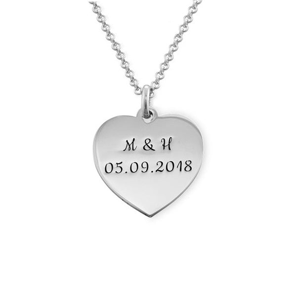 Jewelry S925 Sterling Silver Heart Couple Necklace