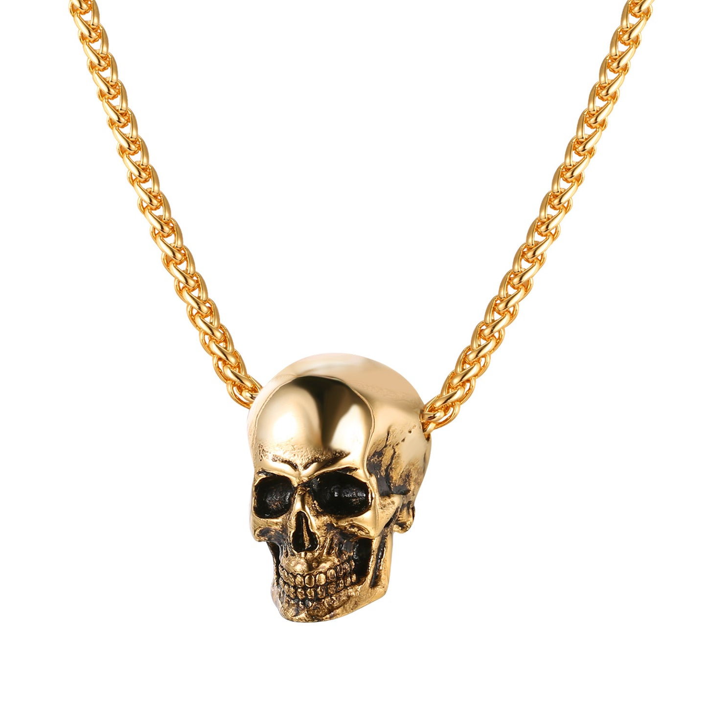 Jewelry Stainless Steel Necklace Retro Skull Punk Style Men's Titanium Steel