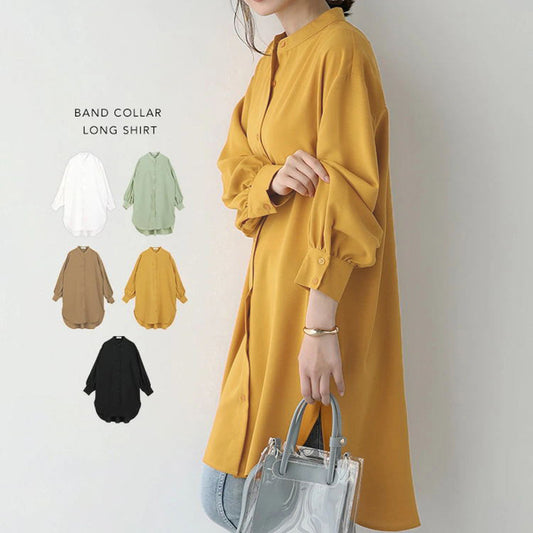 Women's Long-sleeved Shirt Loose Mid-length