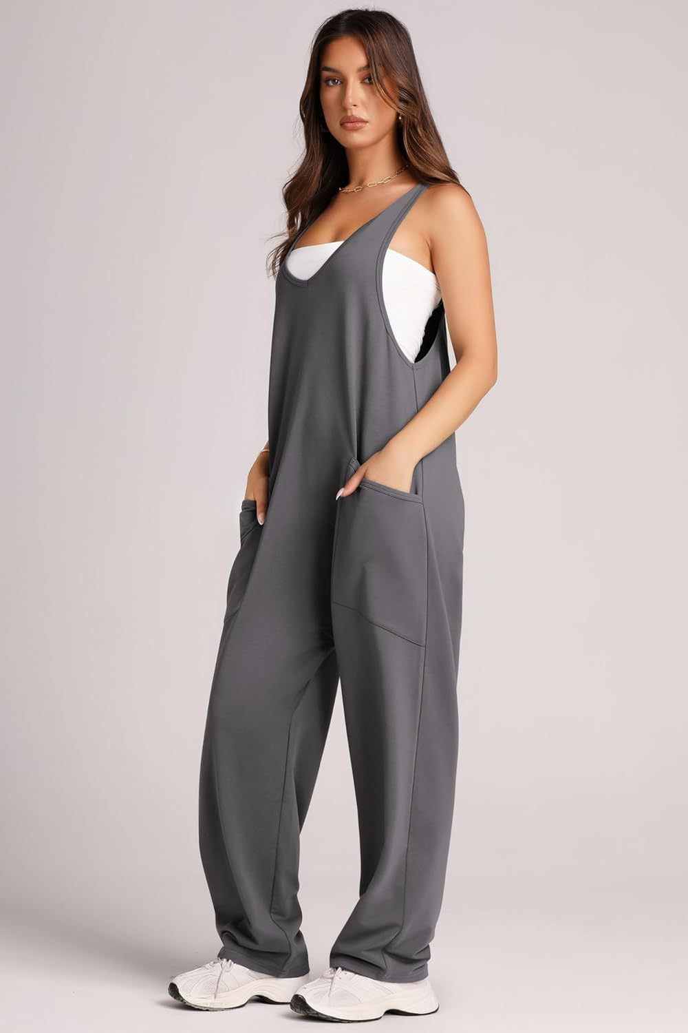 Casual Vest Pocket Knitted Jumpsuit