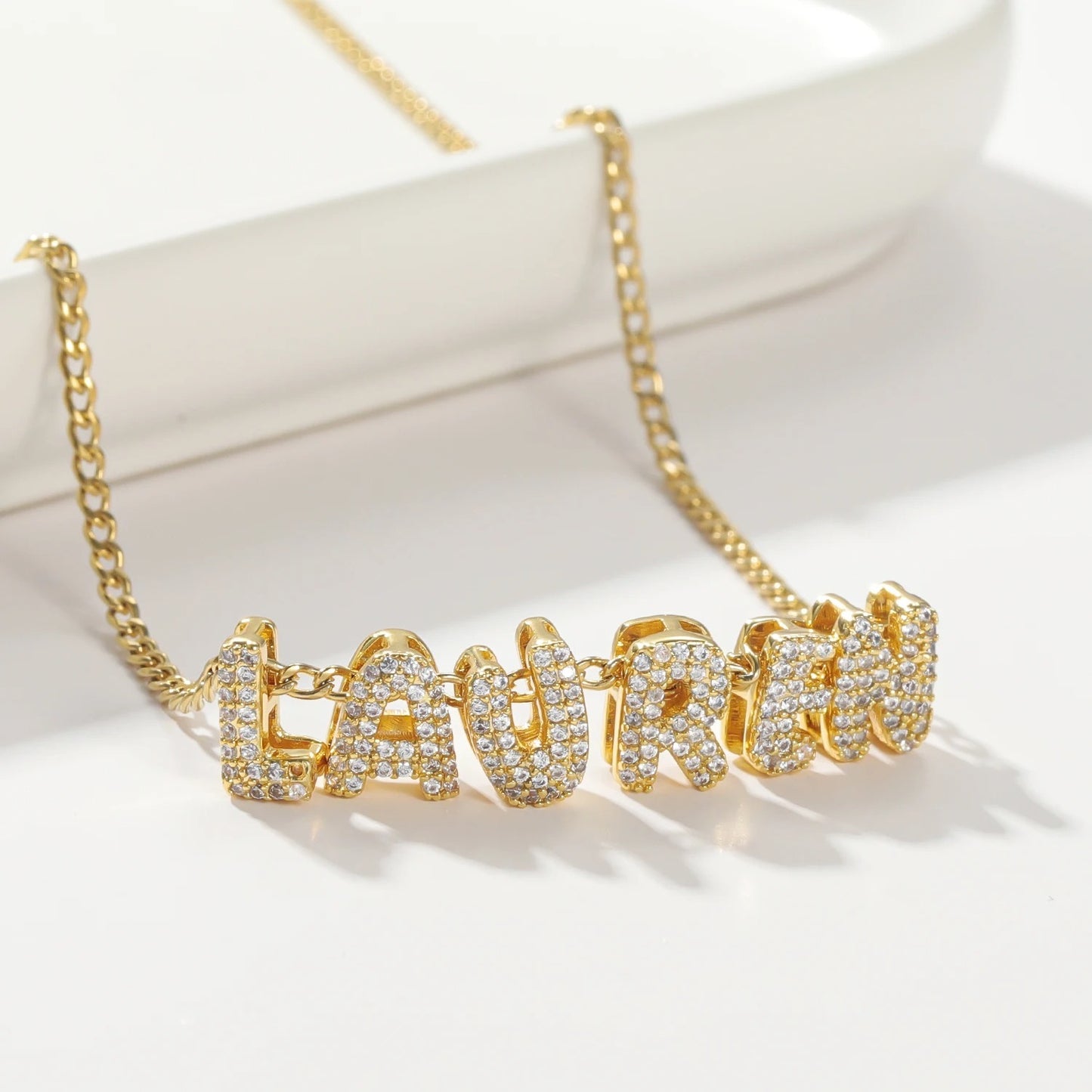 Necklace Bubble Name Necklace 3D Letter Christmas Gifts for Women