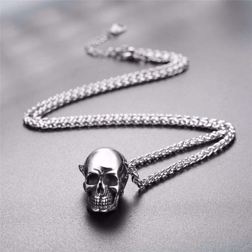 Jewelry Stainless Steel Necklace Retro Skull Punk Style Men's Titanium Steel