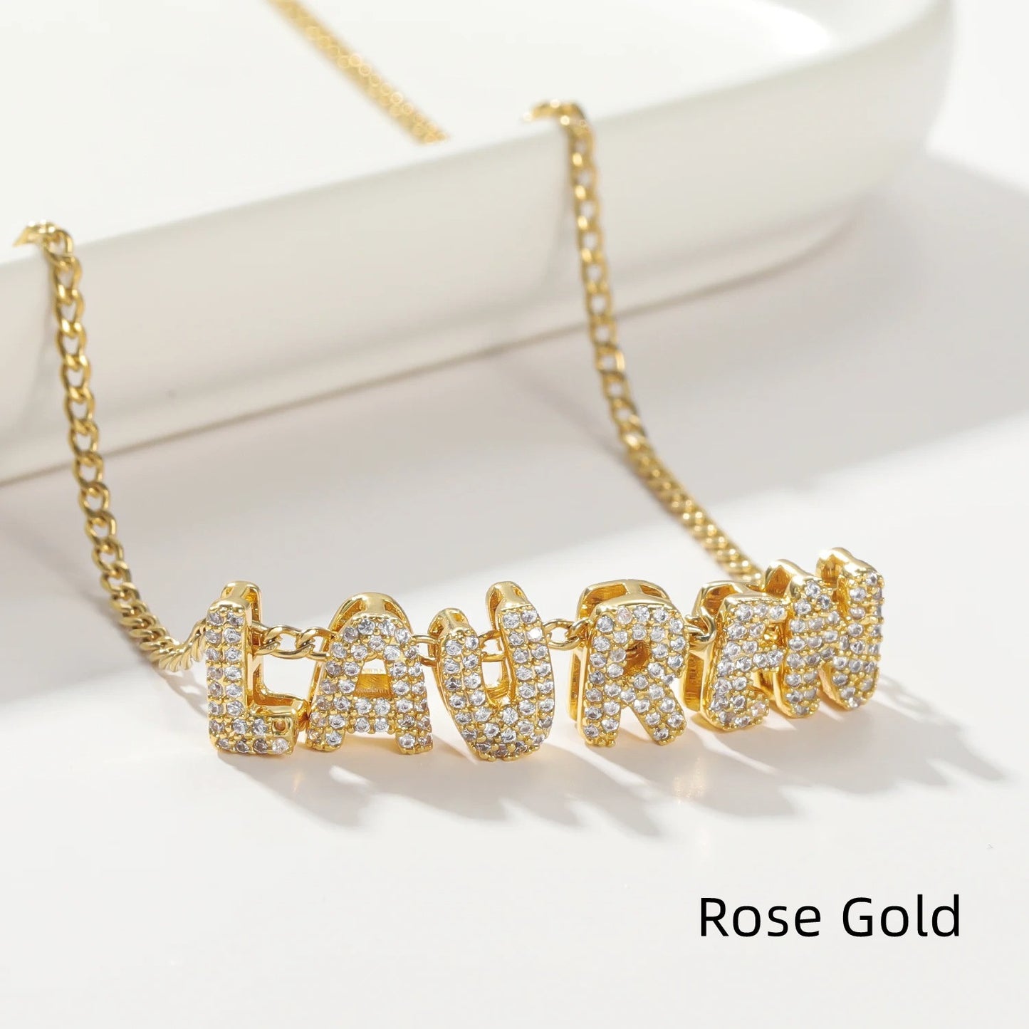 Necklace Bubble Name Necklace 3D Letter Christmas Gifts for Women