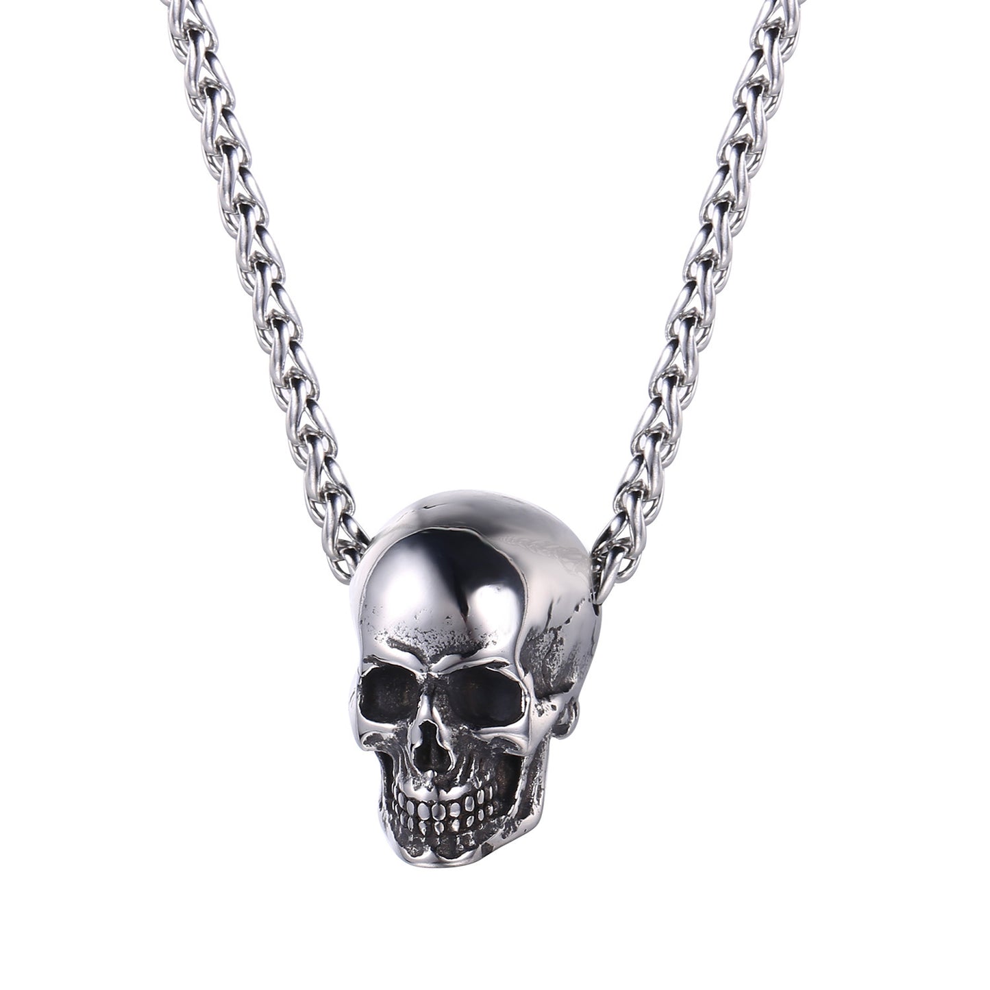 Jewelry Stainless Steel Necklace Retro Skull Punk Style Men's Titanium Steel