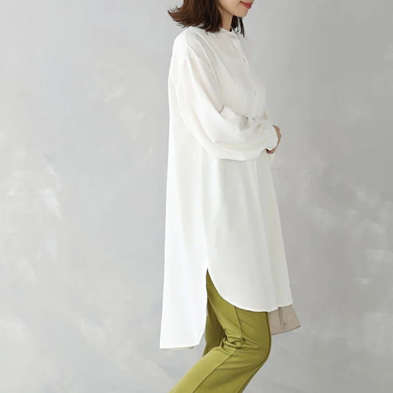 Women's Long-sleeved Shirt Loose Mid-length