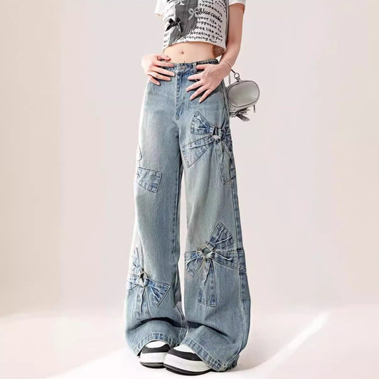 High Waist Loose Straight Mop Pants